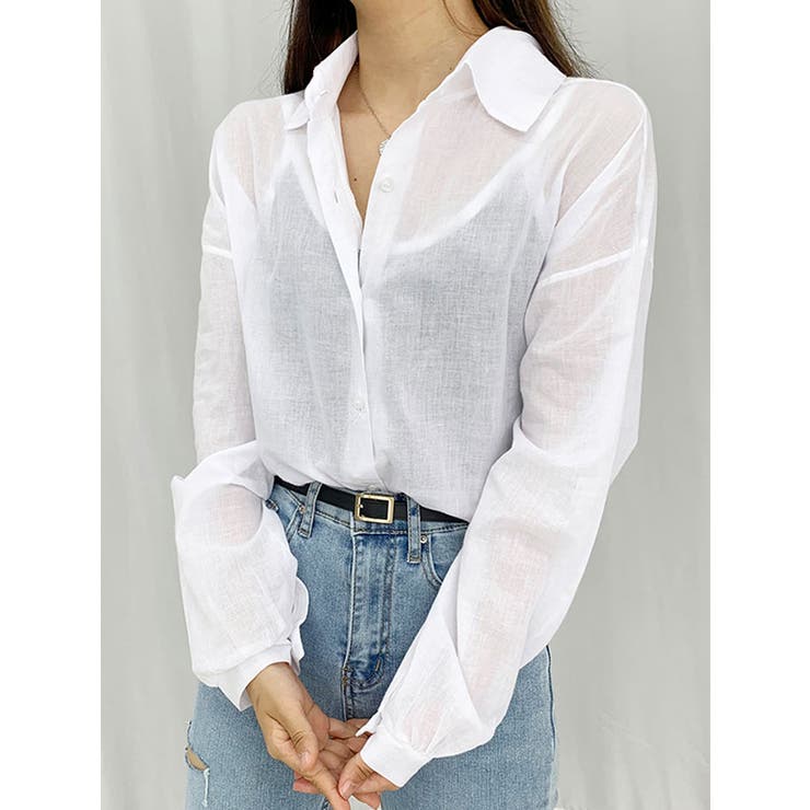 シアー袖バルーンオーバーフィットロングシャツ 長袖 全7色 | VIVID LADY | 詳細画像12 