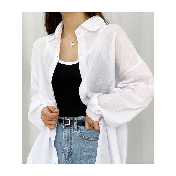 シアー袖バルーンオーバーフィットロングシャツ 長袖 全7色 | VIVID LADY | 詳細画像13 