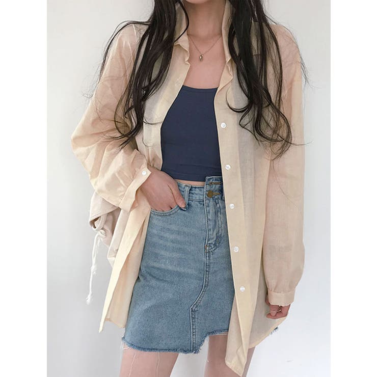 シアー袖バルーンオーバーフィットロングシャツ 長袖 全7色 | VIVID LADY | 詳細画像14 