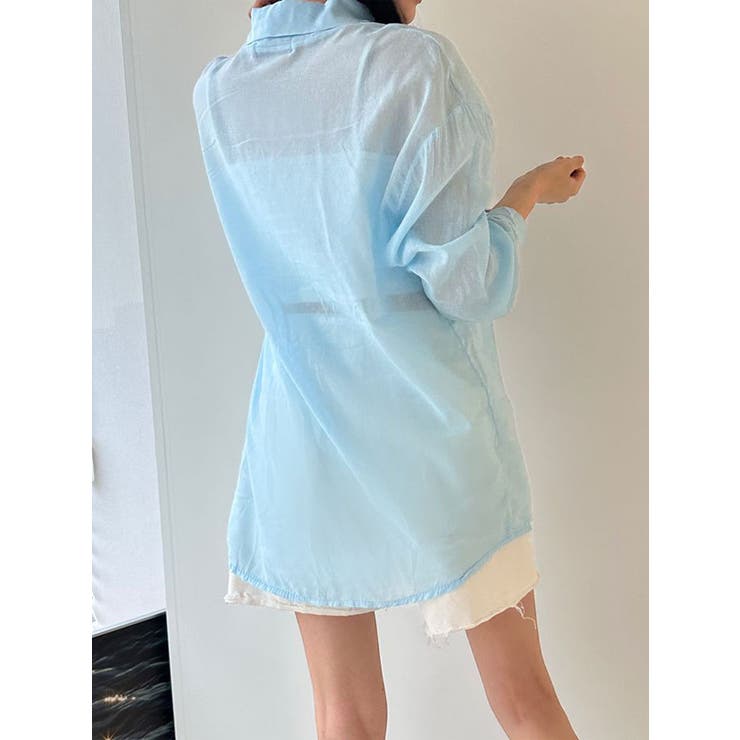 シアー袖バルーンオーバーフィットロングシャツ 長袖 全7色 | VIVID LADY | 詳細画像4 