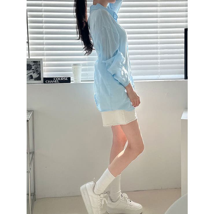 シアー袖バルーンオーバーフィットロングシャツ 長袖 全7色 | VIVID LADY | 詳細画像3 
