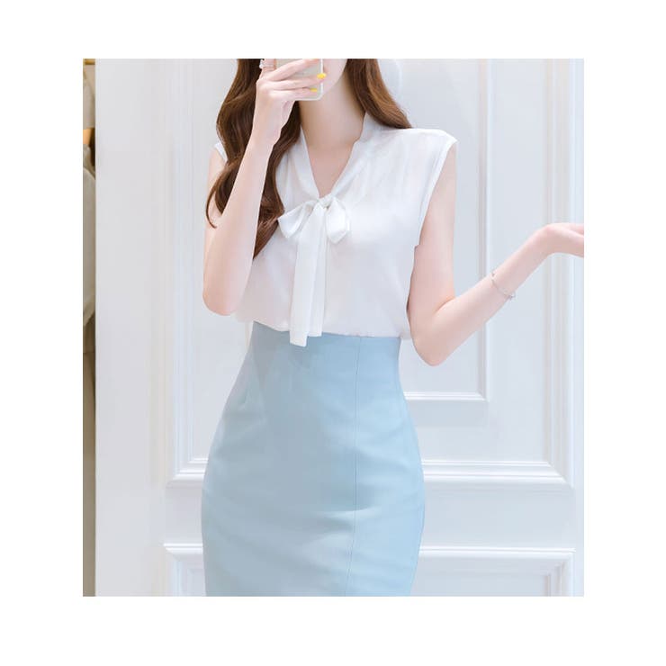ノースリーブ Vネック ブラウストップス – Ashitano Fashion