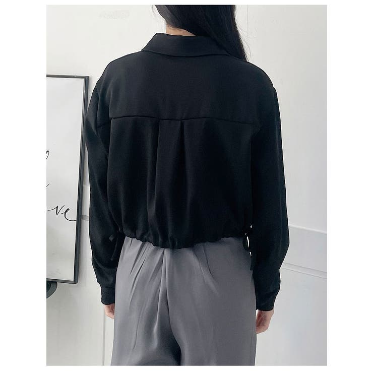 クロップド丈シャツブラウス 2way 春アウター[品番:KH000013711 クロップド丈シャツブラウス 2way 春アウター[品番:KH000013711