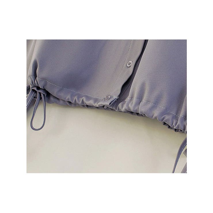 クロップド丈シャツブラウス 2way 春アウター[品番:KH000013711 クロップド丈シャツブラウス 2way 春アウター[品番:KH000013711