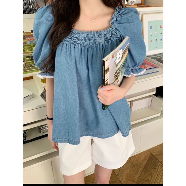 美品＊シルク100% blue girlフリル花柄　半袖ブラウスピンク 美品＊シルク100% blue girlフリル花柄 半袖ブラウスピンク