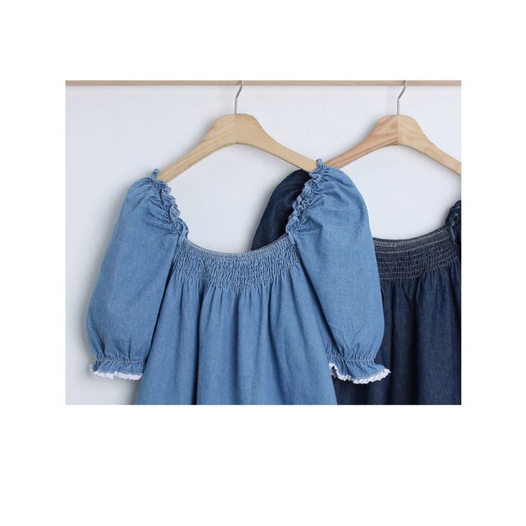 極美品】☆BLUE EAST 半袖ダブルフリルデザインブラウス 水色