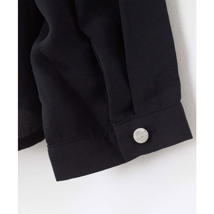 花ブローチ付きピンタックブラウス レディース オフィスブラウス | VIVID LADY | 詳細画像6 