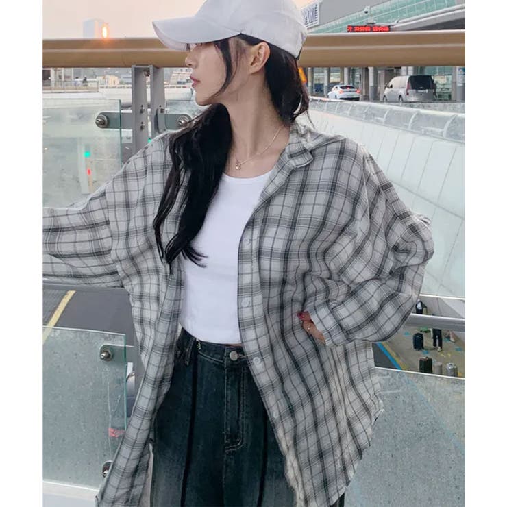 チェック柄シャツ 長袖 ボクシー | VIVID LADY | 詳細画像1 