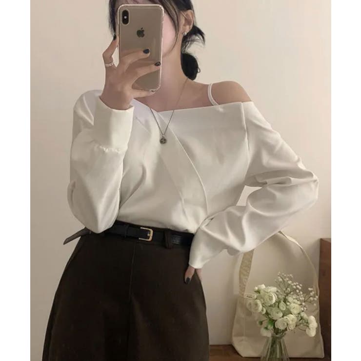 アシンメトリーオフショルダーブラウス | VIVID LADY | 詳細画像1 