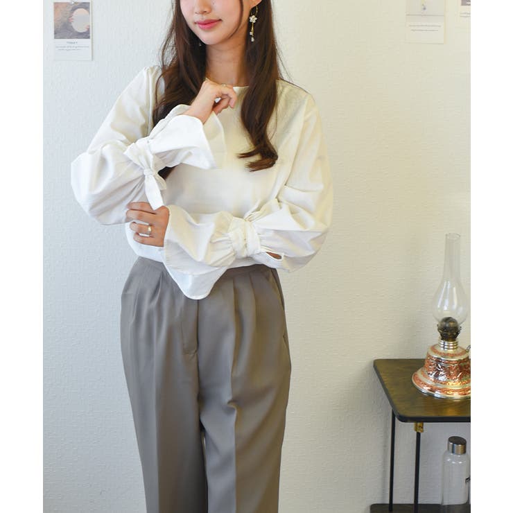 アイボリー | ブラウス レディース 長袖 | VIVID LADY