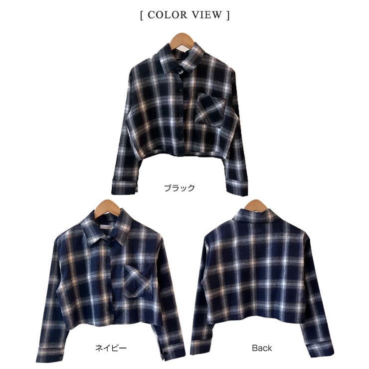 秋の定番アイテム！カジュアルチェック柄クロップド丈シャツ