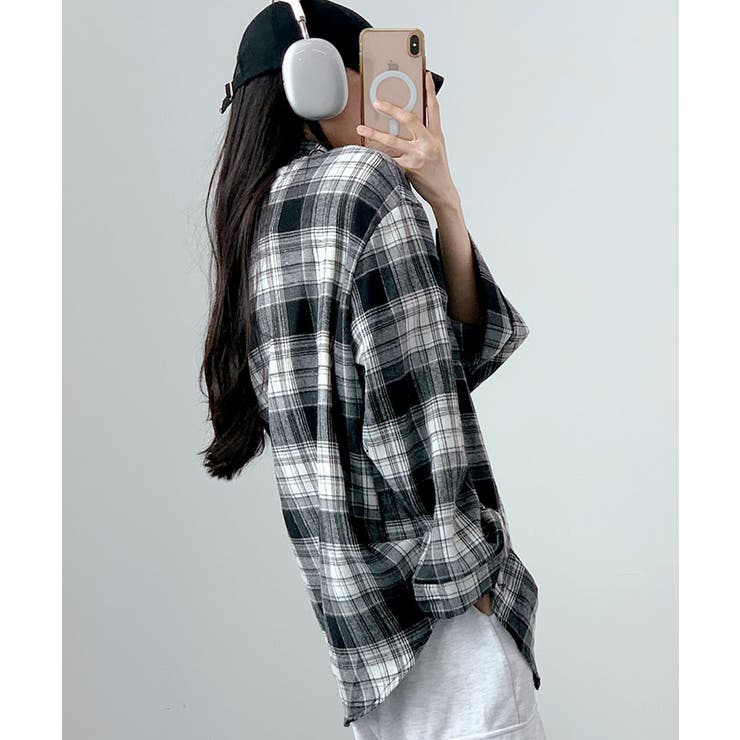 チェックシャツ レディース 長袖シャツ[品番：KH000014928