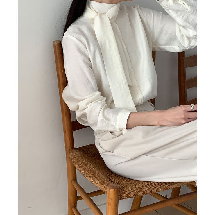 タイ付き オフィスカジュアルブラウス | VIVID LADY | 詳細画像5 