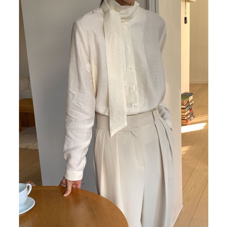 タイ付き オフィスカジュアルブラウス | VIVID LADY | 詳細画像4 