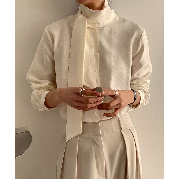 タイ付き オフィスカジュアルブラウス | VIVID LADY | 詳細画像8 