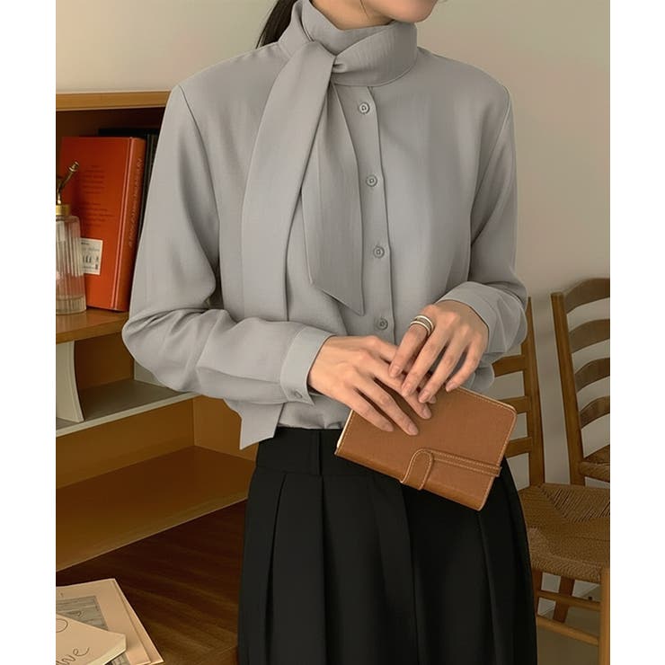 タイ付き オフィスカジュアルブラウス | VIVID LADY | 詳細画像12 