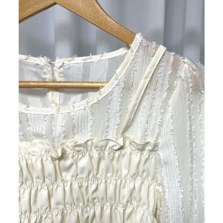 レイヤード風 シャーリングペプラムトップス | VIVID LADY | 詳細画像12 