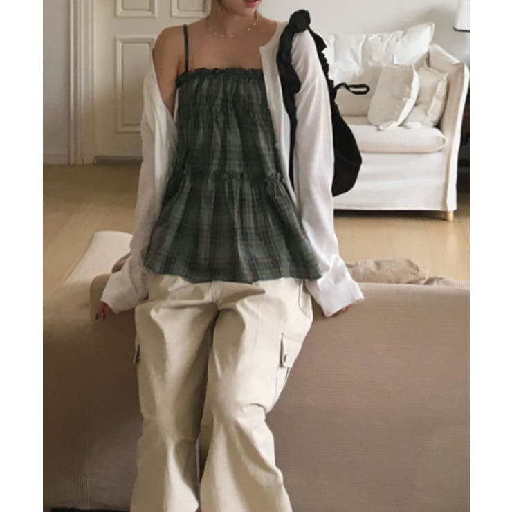 チェック柄 ティアードフリルキャミトップス | VIVID LADY | 詳細画像15 