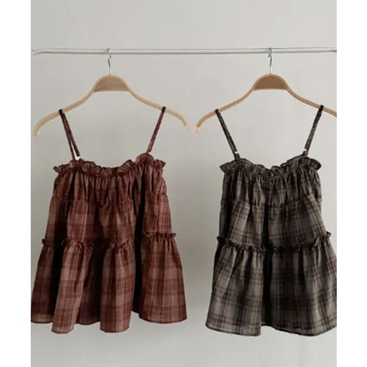 チェック柄 ティアードフリルキャミトップス | VIVID LADY | 詳細画像17 