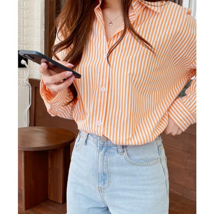 オーバーサイズ ストライプ カラーシャツ | VIVID LADY | 詳細画像2 