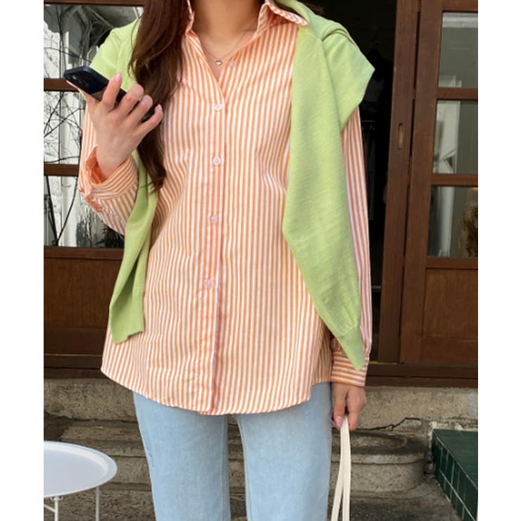 オーバーサイズ ストライプ カラーシャツ | VIVID LADY | 詳細画像4 