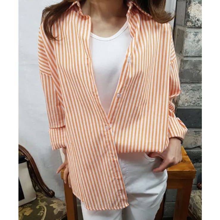 オーバーサイズ ストライプ カラーシャツ | VIVID LADY | 詳細画像7 