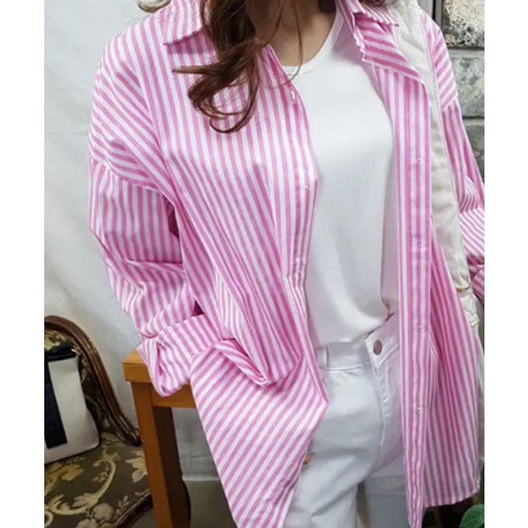 オーバーサイズ ストライプ カラーシャツ | VIVID LADY | 詳細画像20 