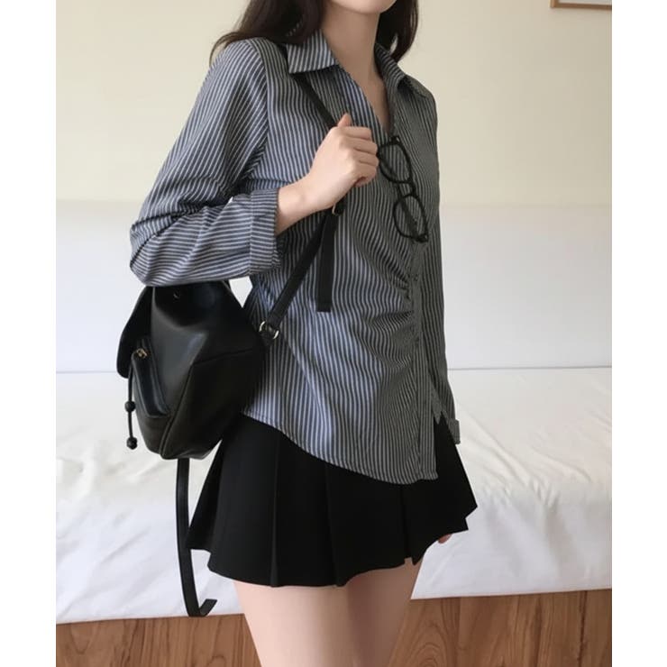 カシュクール ストライプ ウエストマークシャツ | VIVID LADY | 詳細画像12 