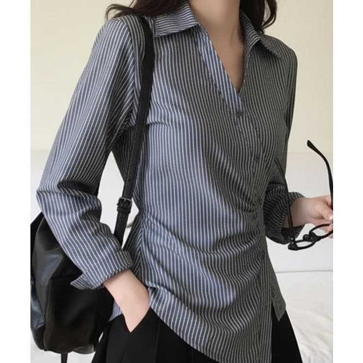 カシュクール ストライプ ウエストマークシャツ | VIVID LADY | 詳細画像13 