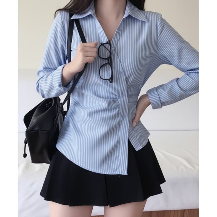 カシュクール ストライプ ウエストマークシャツ | VIVID LADY | 詳細画像17 