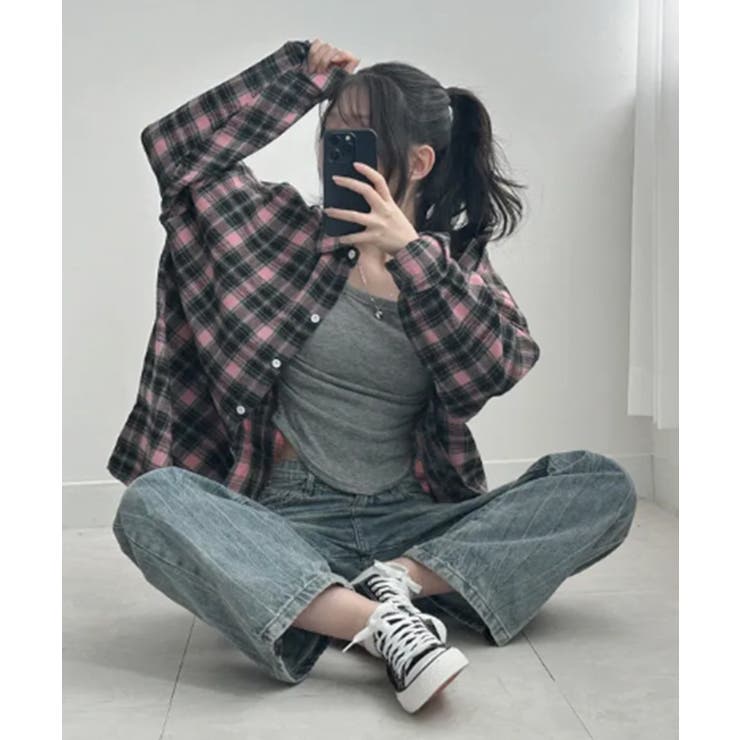 チェック柄 オーバーサイズシャツ | VIVID LADY | 詳細画像10 