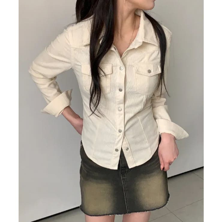 コンパクト コーデュロイラウンドヘムシャツ | VIVID LADY | 詳細画像2 