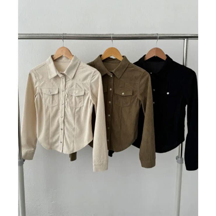 コンパクト コーデュロイラウンドヘムシャツ | VIVID LADY | 詳細画像18 