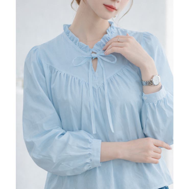 Vネック フリル リボン ブラウス | VIVID LADY | 詳細画像3 