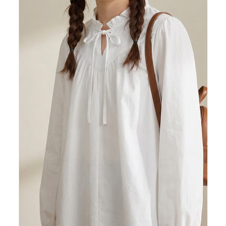 Vネック フリル リボン ブラウス | VIVID LADY | 詳細画像10 