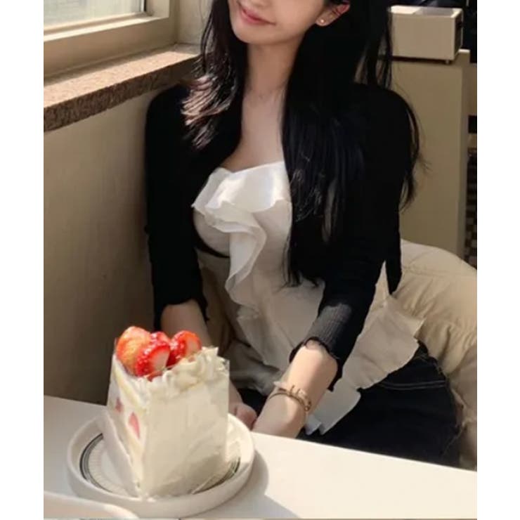 フリルデザイン カップ付き ベアトップ ビスチェ | VIVID LADY | 詳細画像9 