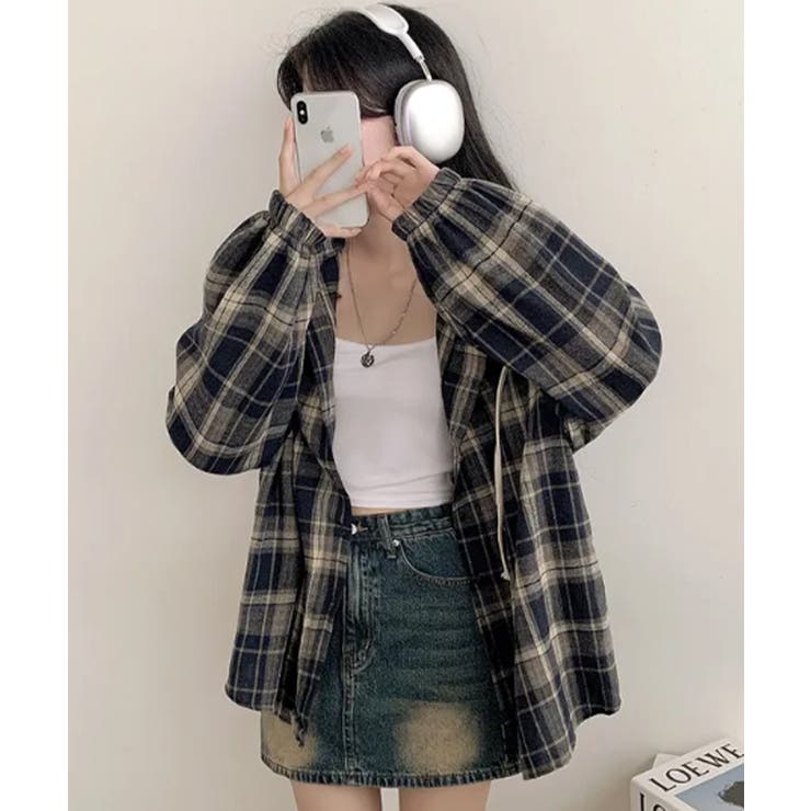 フード付きチェックシャツ | VIVID LADY | 詳細画像9 