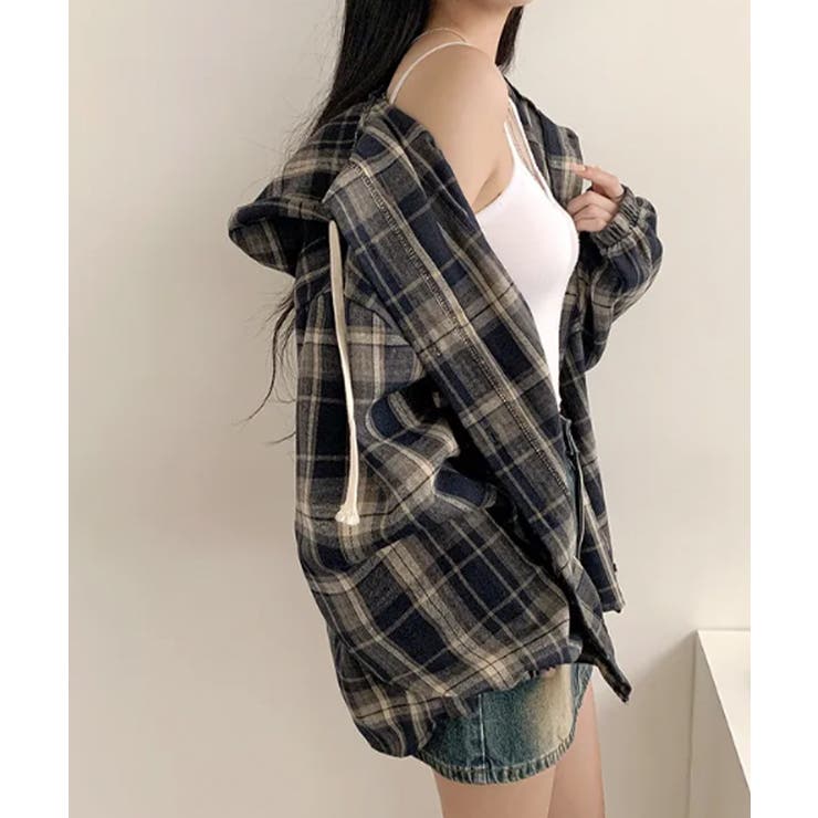 フード付きチェックシャツ | VIVID LADY | 詳細画像13 