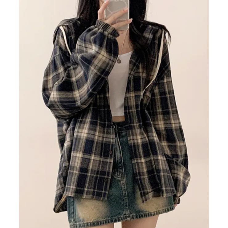 フード付きチェックシャツ | VIVID LADY | 詳細画像16 