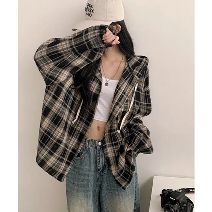 フード付きチェックシャツ | VIVID LADY | 詳細画像17 