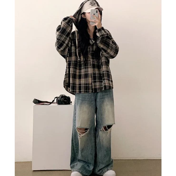 フード付きチェックシャツ | VIVID LADY | 詳細画像21 