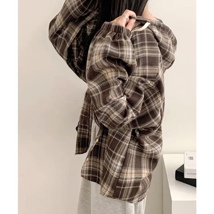 フード付きチェックシャツ | VIVID LADY | 詳細画像4 