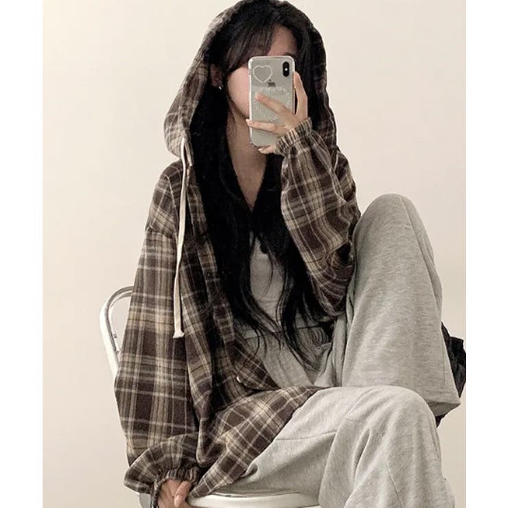 フード付きチェックシャツ | VIVID LADY | 詳細画像7 