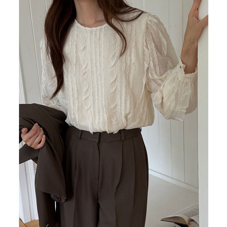 縦フリル プルオーバーブラウス | VIVID LADY | 詳細画像7 