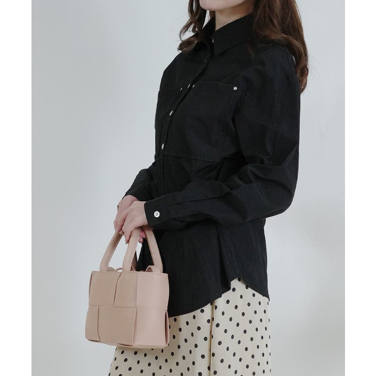 シルバーボタン ウエスト紐付き カラーシャツ | VIVID LADY | 詳細画像3 