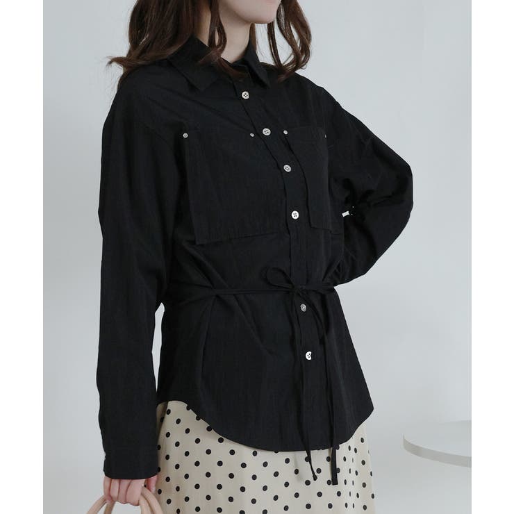 シルバーボタン ウエスト紐付き カラーシャツ | VIVID LADY | 詳細画像5 