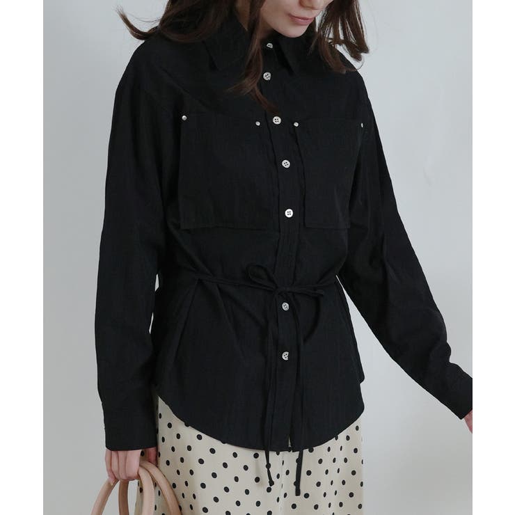 シルバーボタン ウエスト紐付き カラーシャツ | VIVID LADY | 詳細画像6 