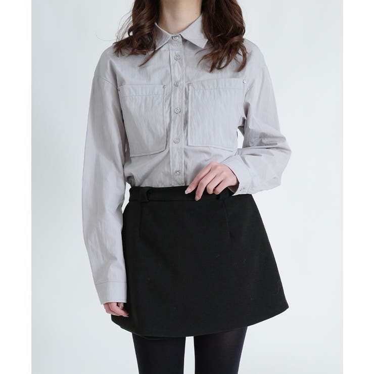 シルバーボタン ウエスト紐付き カラーシャツ | VIVID LADY | 詳細画像16 