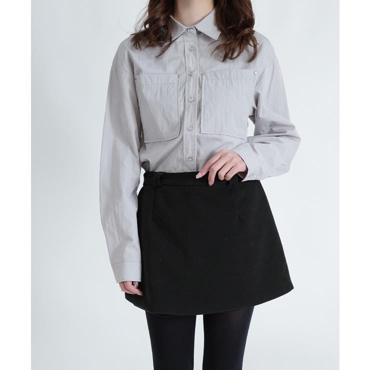 シルバーボタン ウエスト紐付き カラーシャツ | VIVID LADY | 詳細画像17 