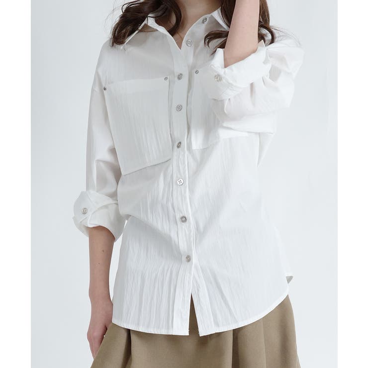 シルバーボタン ウエスト紐付き カラーシャツ | VIVID LADY | 詳細画像19 